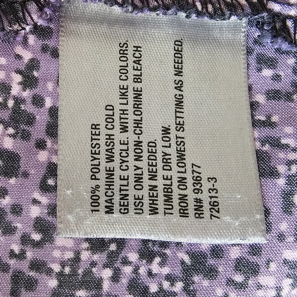 Elegant Purple Print Cap Sleveless Women's Top - Picture 7 of 7